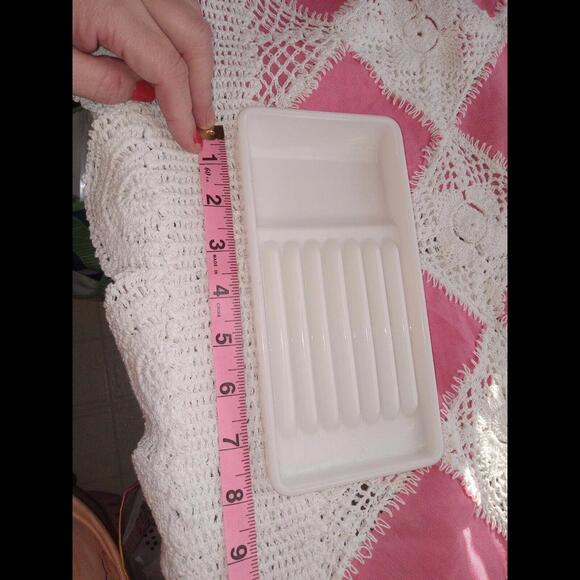 The American Cabinet Milk Glass Dental Instruments Tray. Vintage. Glass Tray - Picture 6 of 8